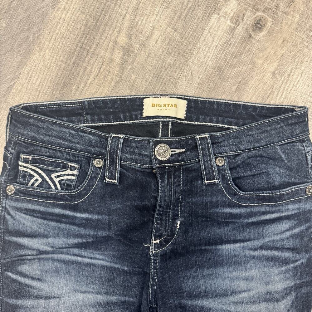 Big Star Maddie Y2K StyleStretch 7/8 Length Jeans Womens Size 27w Dark Blue - Picture 3 of 6